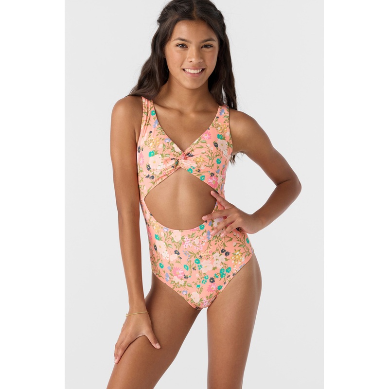 GIRL’S KELLY FLORAL TWISTED ONE-PIECE