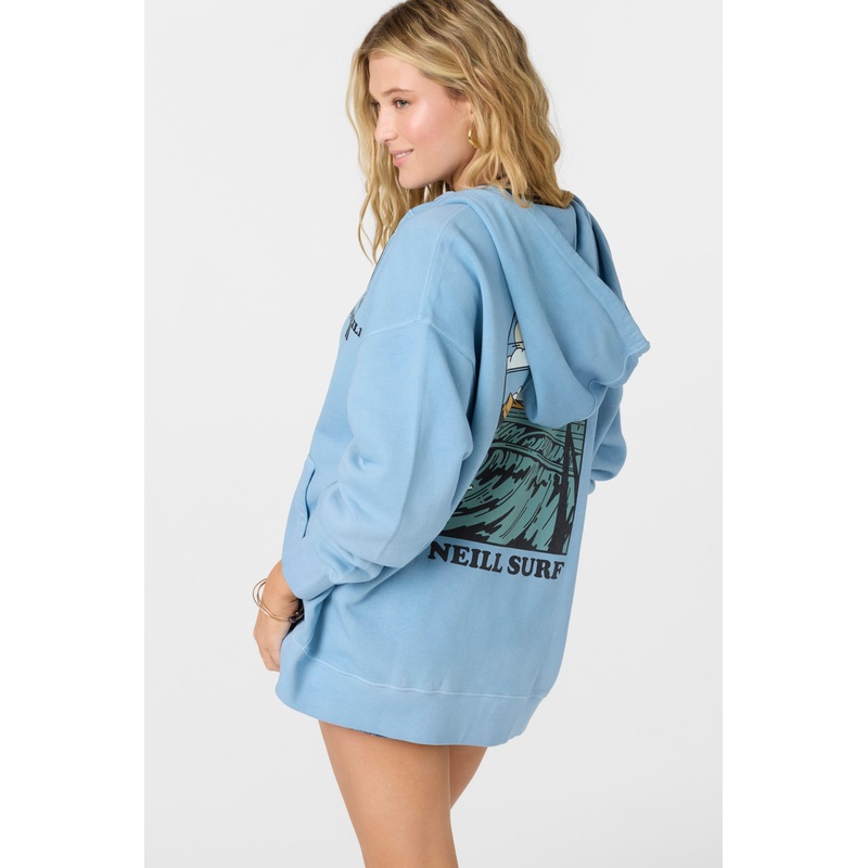 BYRON HOODED OVERSIZED FIT ZIP FLEECE JACKET