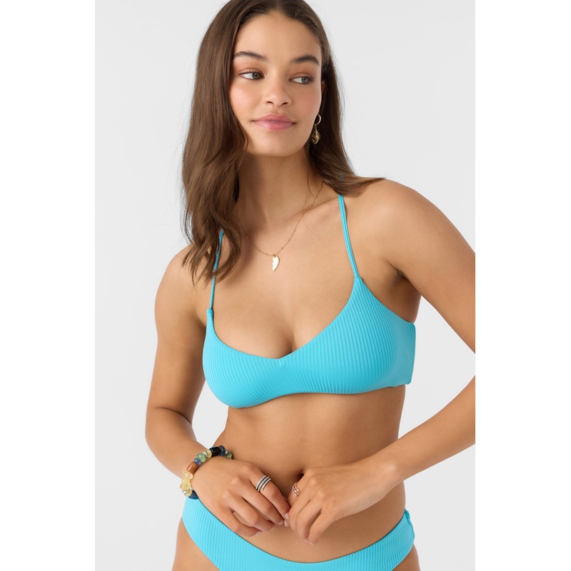 SALTWATER SOLIDS RIB HUNTINGTON BRALETTE TOP