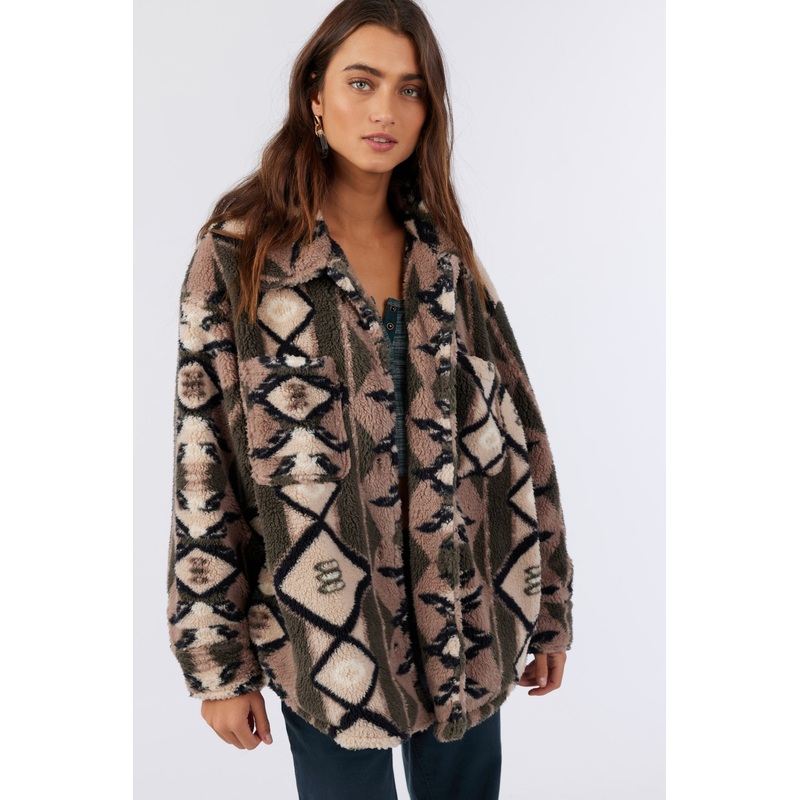 HEATH GEO HIGH PILE OVERSIZED FLEECE JACKET