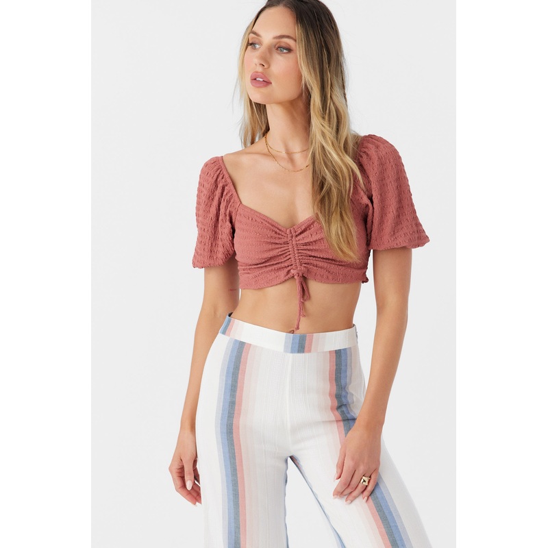 POLLY TEXTURED KNIT CROP TOP