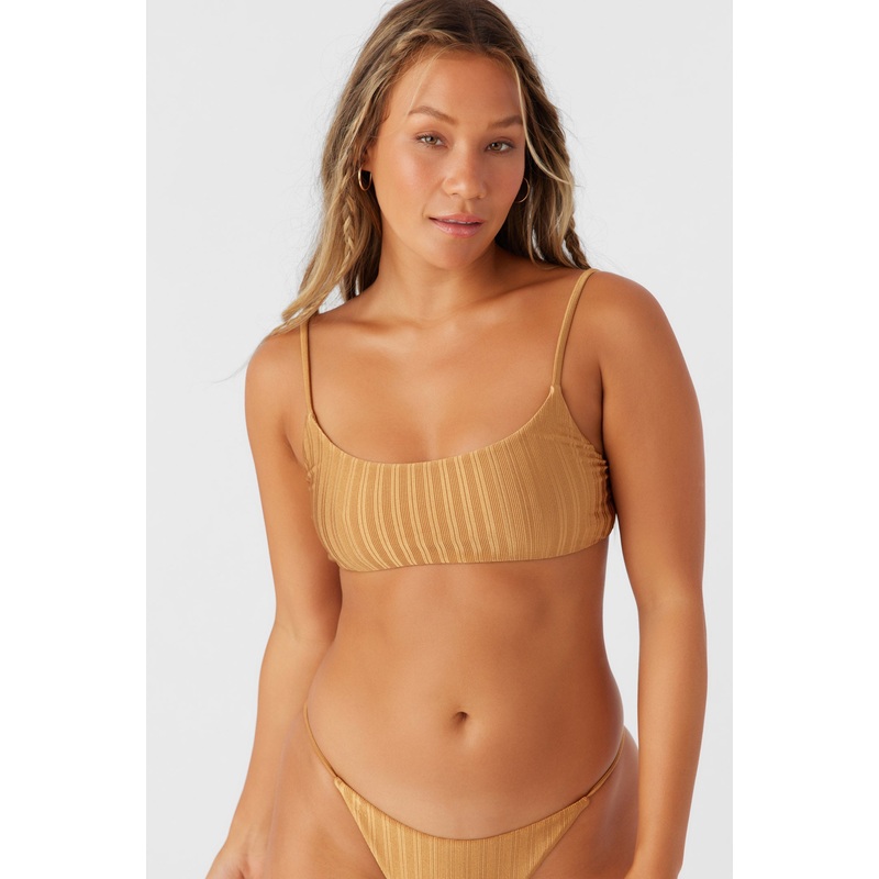 MIZI METALLIC RIB SURFSIDE BRALETTE TOP