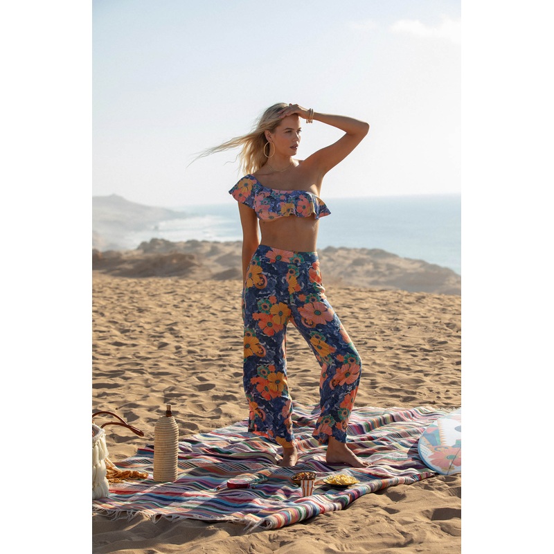 FARRAH JADIA FLORAL BEACH PANTS