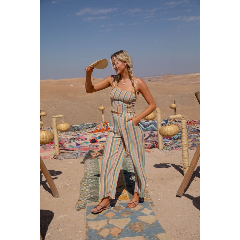 RYLAN BEACHBOUND STRIPE WIDE LEG PANTS