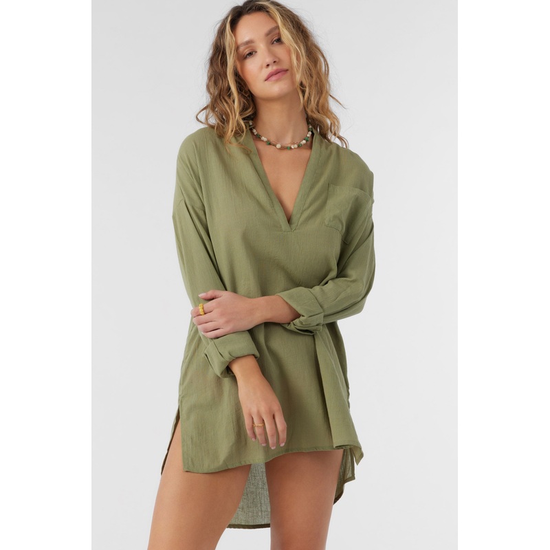 SALTWATER SOLIDS BELIZIN COVER-UP TUNIC