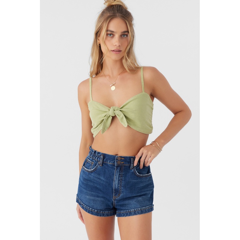 LEA TIE-FRONT CROP TOP