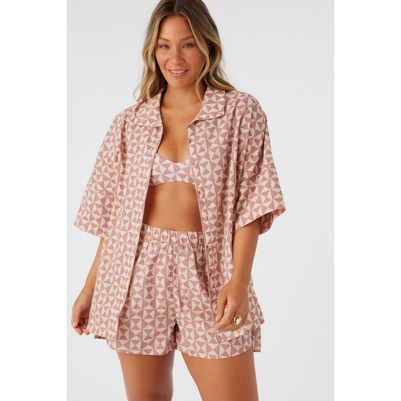 OLIVIA AMOR GEO OVERSIZED COVER-UP SHIRT