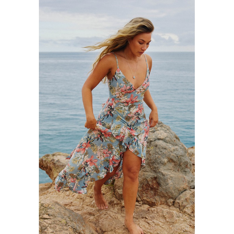 VIOLA PUNTA TROPICAL WRAP MAXI DRESS