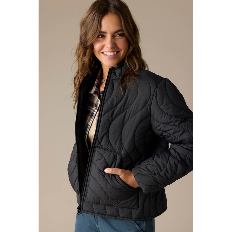 EDEN NYLON WAVE QUILTED ZIP JACKET