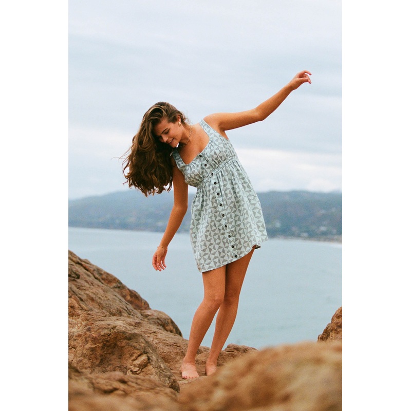 KORIE AMOR GEO BUTTON FRONT MINI DRESS