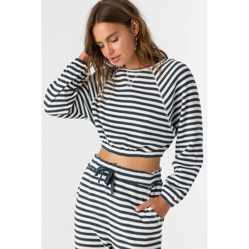 TOUR STRIPE CREW LONG SLEEVE TOP