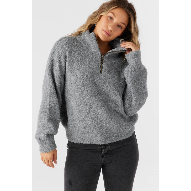 GEORGIANA MOCKNECK HALF-ZIP SWEATER