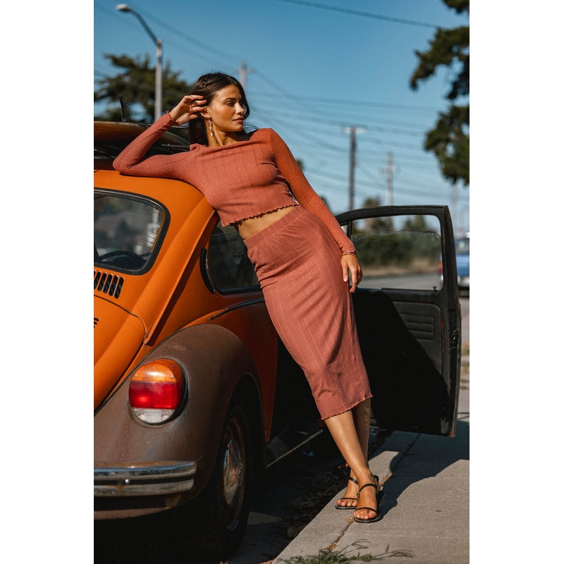 BRENNAN KNIT MIDI SKIRT