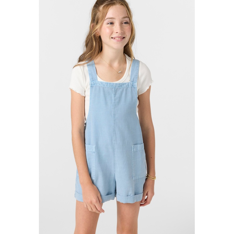 GIRL’S STARLETTE FADED DENIM OVERALLS